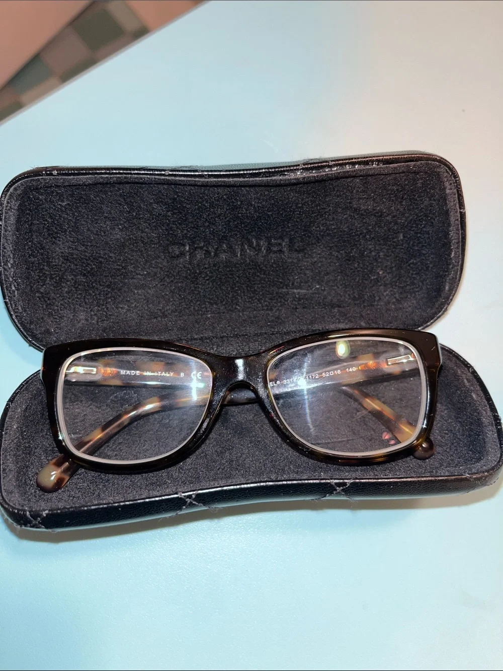 Chanel Made in Italy 3314 Eyeglasses color:1172 Havana/tortoise- great condition